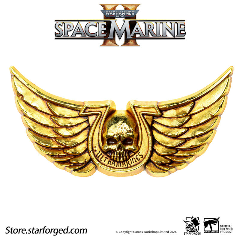 Starforged Warhammer 40K Titus Ultramarines Courage & Honour Pin Badge Men's Accessories